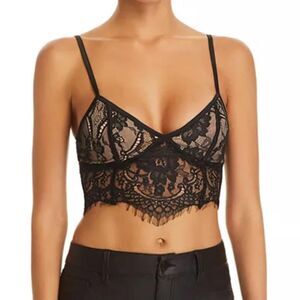 Tiger Mist Black Lace Crop Bralette